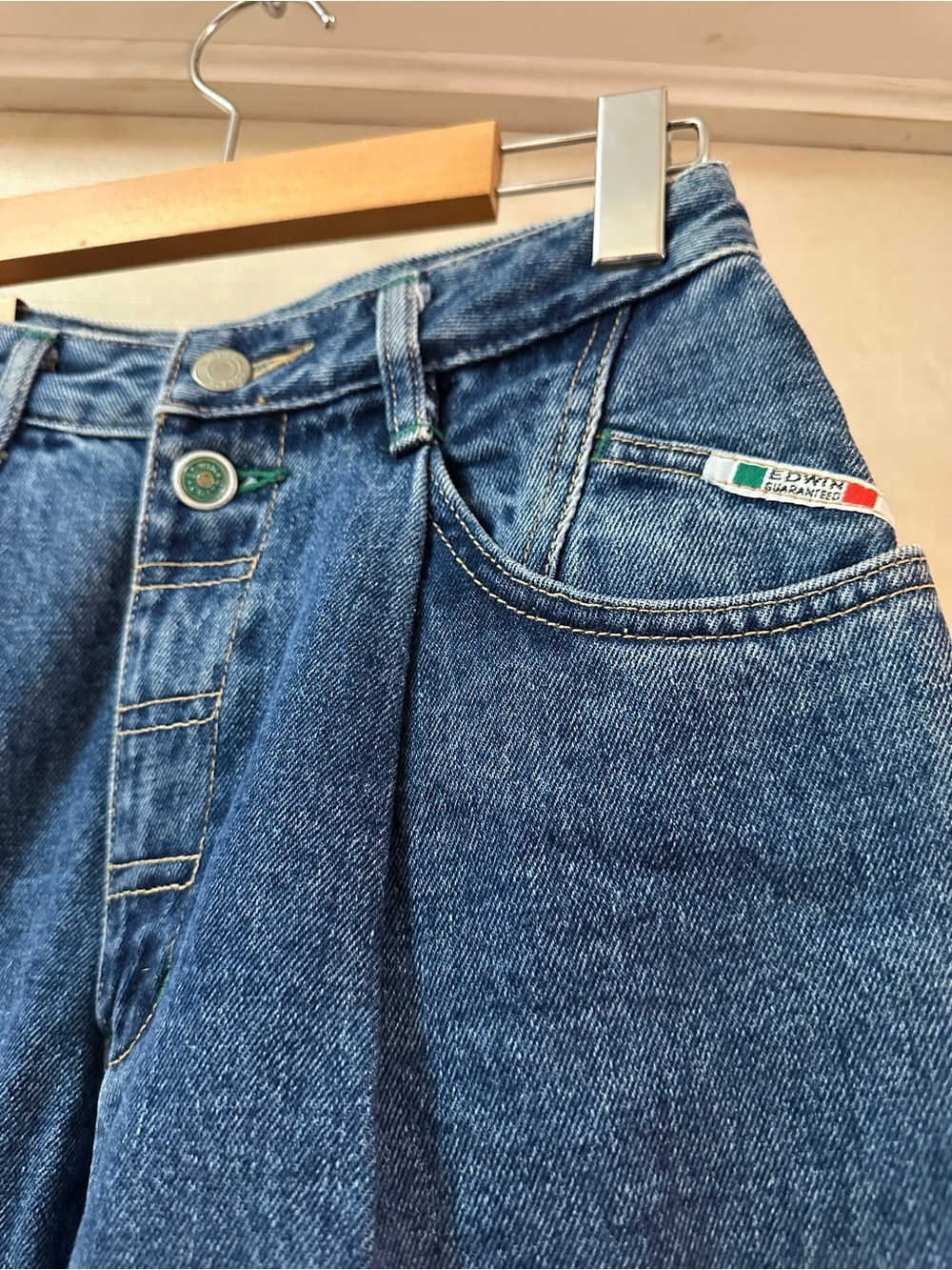 Vintage Edwin Italian Baggy Jeans Deadstock NWT Women’s High Rise Mom Jeans 28 - Picture 2 of 7
